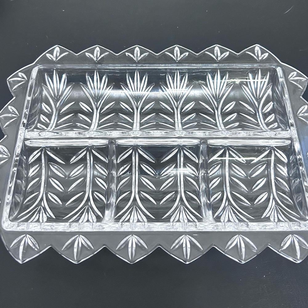 Clear Glass Divided Serving Tray